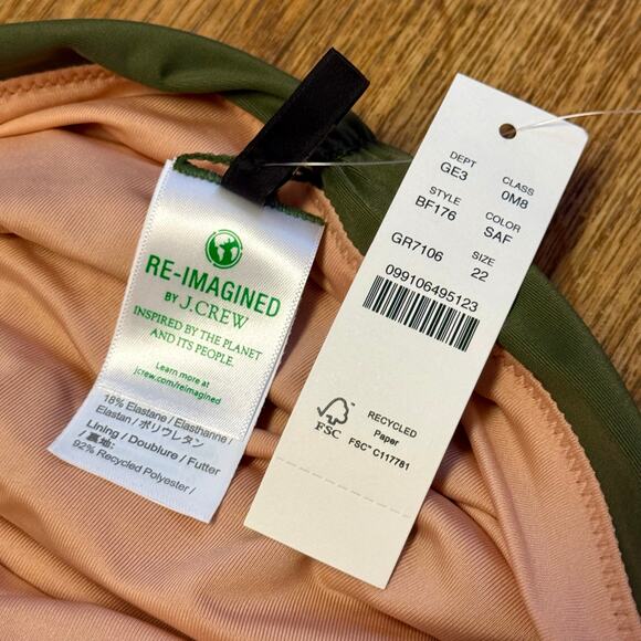 J. Crew Green Ruched Sweetheart One-Piece Size 22 - Picture 12 of 12